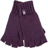 Heat Holder - Solide gebreide vingerloze dameshandschoenen - Paarse Vaste Stof