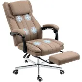 Vinsetto Massage Bureaustoel Polyester 65L x 61B x 108-118H cm Bruin