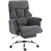 HOMCOM Bureaustoel-Sneeuwflanel (100% polyester)-80L x 80B x 106-114H cm-Donkergrijs