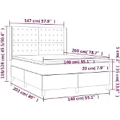 vidaXL Boxspring met matras stof zwart 140x200 cm