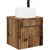 vidaXL Wandgemonteerde wastafelmeubel Oud hout 49 x 44,5 x 66 cm