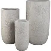 Ptmd Berwin Beige Fiber Cement Rock Pot Set Of 3 High