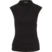 We fashion - Dames top met plooidetail - Zwart - Maat: L