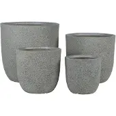 Ptmd Delsey Beige GRC Structure Pot Set Of 4