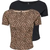 ONLY Shirt bruin / zwart