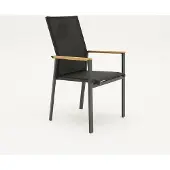 Vita Delia teak hoge rug met armleuning