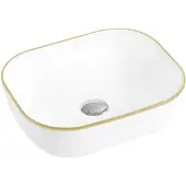 Mexen Mirabel opzetwastafel 50 x 40 cm, wit/goud - 22115005