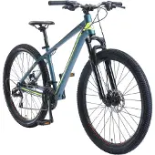 Bikestar 27.5 inch, 21 speed hardtail Sport MTB, blauw /groen