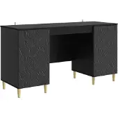 Syfax Bureau Zwart Bewerkt hout 142,5 x 50 x 75 cm