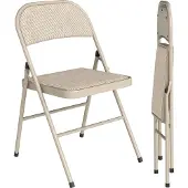 HOMCOM Opvouwbare stoel-Polyester, staal-46L x 45B x 78H cm-Beige