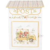 Clayre & Eef Brievenbus 23x13x32 cm Wit Metaal