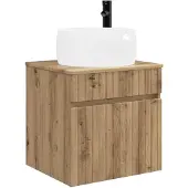 vidaXL Wandgemonteerde wastafelmeubel Artisanaal eiken