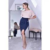 Catwalk Sabrina contrast batwing dress navy