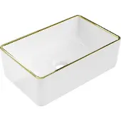 Mexen Nadia opzetwastafel 36 x 23 cm, wit/gouden rand - 21613605