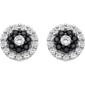 Luxenter 925 Sterling Zilver en Onyx Zirkonia gerhodineerd oorbellen - Ziadri