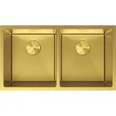 Mexen Binox stalen gootsteen 2-kamerig 800 x 450 , goud - 6421802000-55