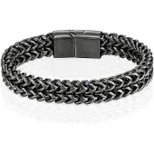 LGT JWLS Heren Armband - Dubbele Curb Chain van Retro Zilver Edelstaal-21cm