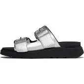 FitFlop Gen-ff buckle tumbled-leather two-bar slides