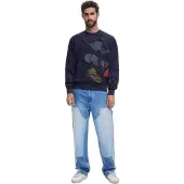 Desigual Sweatshirt 'Mickey Mouse' donkerblauw / rookgrijs