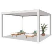 PRIMEYARD Pergola 4x4 m, lamellendak, wit