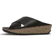FitFlop Dames Slippers Lulu Lux Cross Slide - Zwart - Maat 37