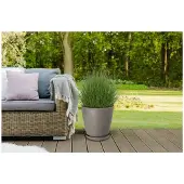 Garden ID Bloempot Swing - Kunststof - Grijs - Diam.30xh29cm