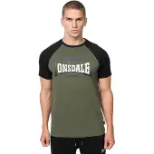 Lonsdale Shirt 'Magilligan' olijfgroen / zwart / wit