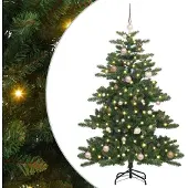 vidaXL Kunstmatige Hinged Kerstboom Groen 150 cm PVC en Staal