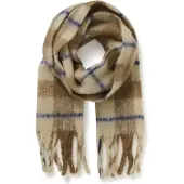 Soaked in luxury Sjaal 'SLHinya' lichtbeige / donkerblauw / bruin