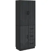 vidaXL Kast Set 2 st Zwart Bewerkt hout