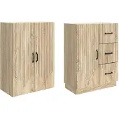 vidaXL Kast Set 2 st Sonoma Eiken Bewerkt hout