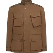 Belstaff Trackmaster Zandkleurige Waterdichte Gewaxte Jas Maat L