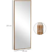 HOMCOM Wandspiegel met houten omlijsting 45x125 cm