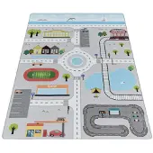 Muratap Play vloerkleed kinderkamer verkeer laagpolig 80x120 cm