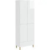 vidaXL Kast Set 2 pcs Hoogglans Wit Bewerkt hout