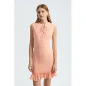Hiccups for Kids Ronde Hals Touwstrik Rimpel Mouwloze Mini Jurk