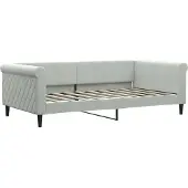 vidaXL Slaapbank 100x190 cm fluweel lichtgrijs