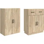 vidaXL Kast Set 2 st Sonoma Eiken Bewerkt hout