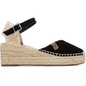 Refresh Dames Leren Espadrilles 175235 zwart (39), 3 tot 5 cm, Suède, Gesp, Casual 17523505-NEGRO