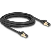 DeLOCK RJ45 Network Cable Cat.6A male to male S/FTP black 3 m with Cat.7 raw cable suitable for industrial and outdoor use