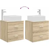 vidaXL Badkamermeubel Set 2 st Sonoma Eiken Bewerkt hout