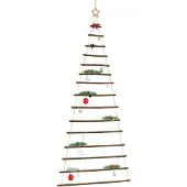 vidaXL Hangende kerstboom met topster 100x210 cm natuurlijke tak