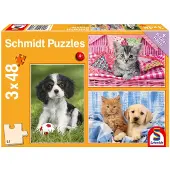 Schmidt Mijn favoriete huisdierknuffels (3 sets, elk met 48 onderdelen)