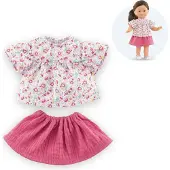 Corolle poppenkleding set bloemenblouse en rok 36cm poppenaccessoire.