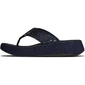 FitFlop Women F-Mode Toe Post Denim And Hotfix Dark Denim-Schoenmaat 37