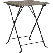 vidaXL Bistrotafel inklapbaar 55x54x71 cm poly rattan grijs