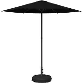 vidaXL Tuinparasol met voet 230 x 230 cm Polyester Rechthoekig Zwart