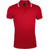 Sols Heren Pasadena Poloshirt (Rood/Wit)