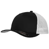 Flexfit Tweekleurige Mesh Trucker Cap (Zwart)