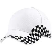 Beechfield Grand Prix Baseball Cap (Wit)